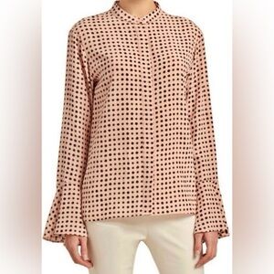 Donna Karan Pink and Black Polka Dot Blouse